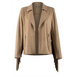 NEW WAY women's fringe jacket in tan